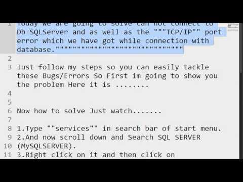 Java SQL TCP/IP connection error and Cannot coonect to sqlserver..Solved
