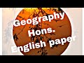 Geography honours English Paper Second year(3rd sem 2023).#Exam.....