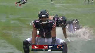 Chicago Bears Winning Celebration In The Rain