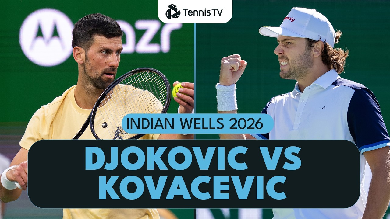 Novak Djokovic vs Aleksandar Kovacevic Round 3 Battle | Indian Wells 2026 Highlights