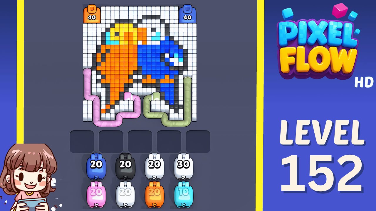 Pixel Flow Level 152 Solution Walkthrough - YouTube