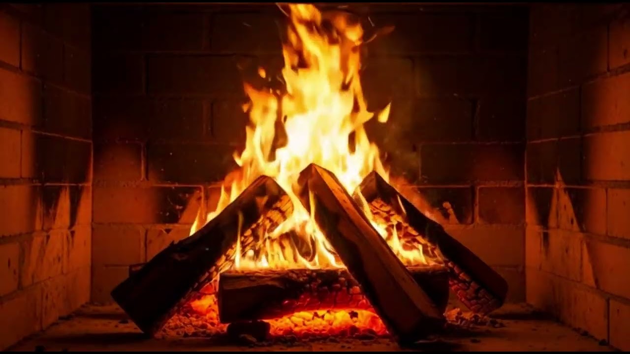 “Warm Fireplace with Realistic Crackling Fire Sounds 🔥 Cozy & Relaxing”