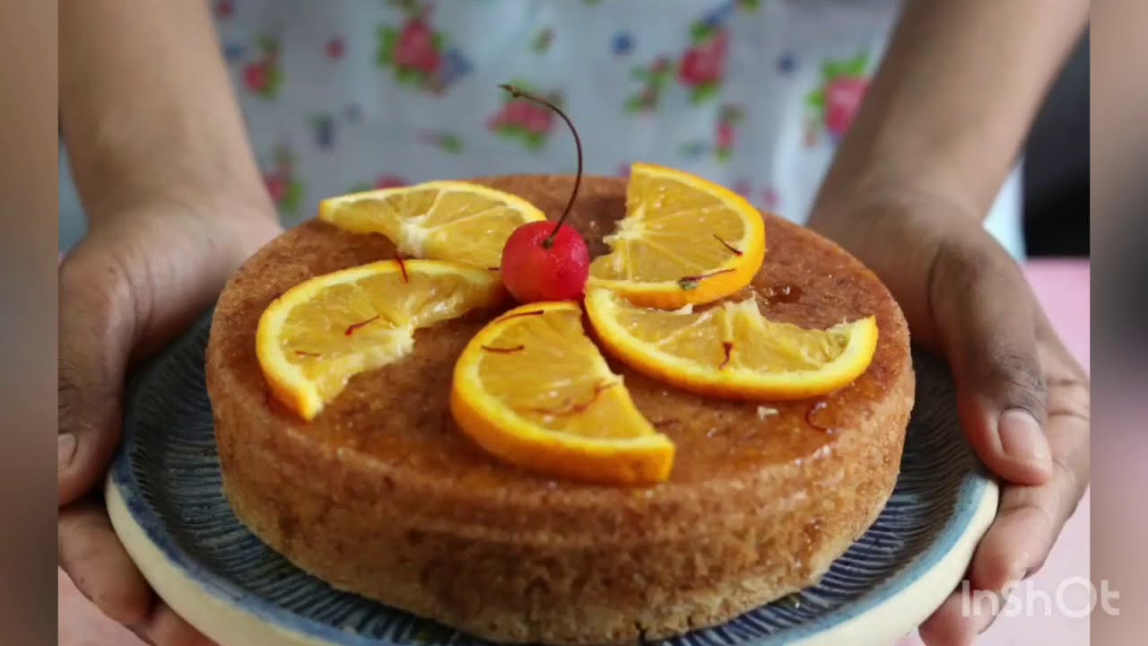 Saffron spiced semolina orange cake (eggless) YouTube