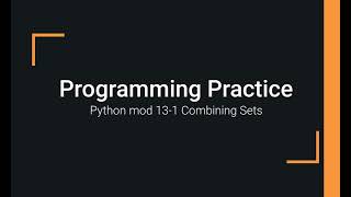 Celebrity Python Practice Programming Module 13-1 Combining Sets Profile