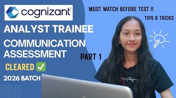 How I Cleared Cognizant (Analyst Trainee) Communication Assessment | PART 1 | 2026 Batch | GenC