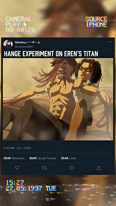 hange experiment on eren's titan☠️☠️☠️