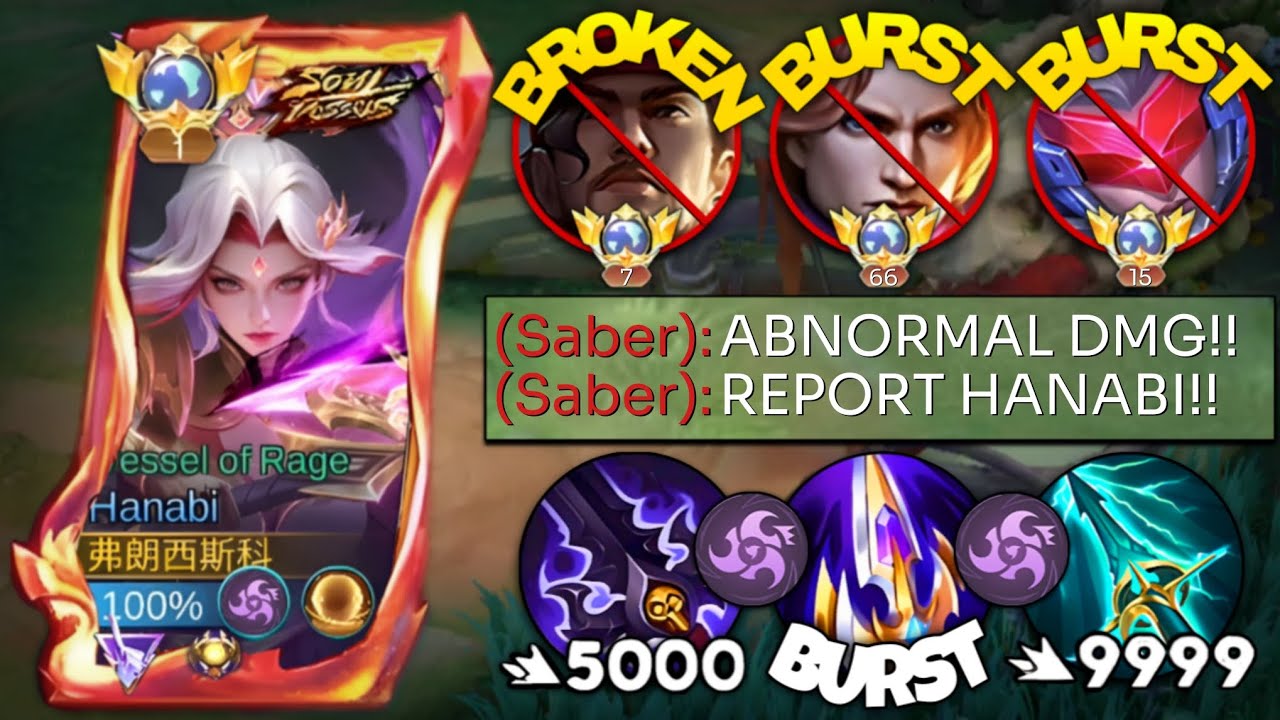 BROKEN HANABI BURST BUILD?! ENEMIES SAID REPORT AFTER THIS ABNORMAL DAMAGE IN RANKED🔥!! | MLBB.