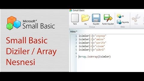 Small Basic - Diziler (Array) Nesnesi