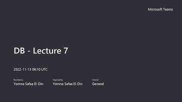 CSE421 - Database Systems Lecture 7