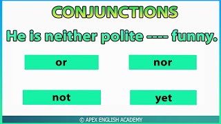 CONJUNCTIONS | Conjunctions Quiz | [𝐓𝐞𝐬𝐭 𝐲𝐨𝐮𝐫 𝐄𝐧𝐠𝐥𝐢𝐬𝐡 𝐠𝐫𝐚𝐦𝐦𝐚𝐫]