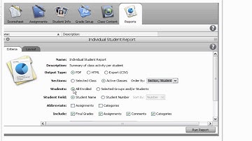 Gradebook Chapter 11 Reports Individual Student