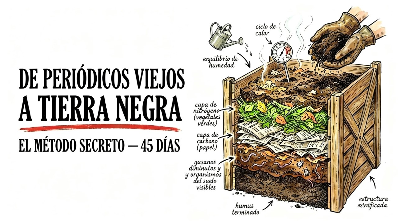 Periódicos viejos: tierra negra en 45 días — las grandes empresas de tierra no quieren que lo sepas
