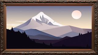 Twilight Dreamscape  Crescent Moon Landscape 4K UHD Frame Display
