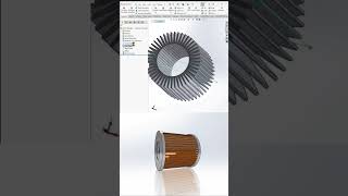 3D Oil filter designed by SolidWorks