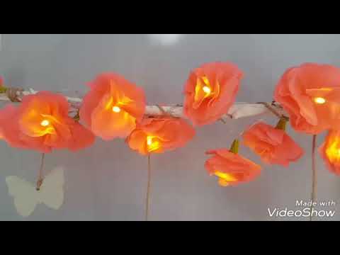 Blumen Lichterkette Aus Krepppapier Selber Machen