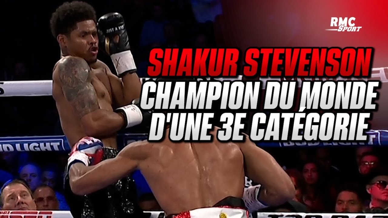 Rsum Boxe  Shakur Stevenson devient champion des poids lgers et conquiert une 3e catgorie