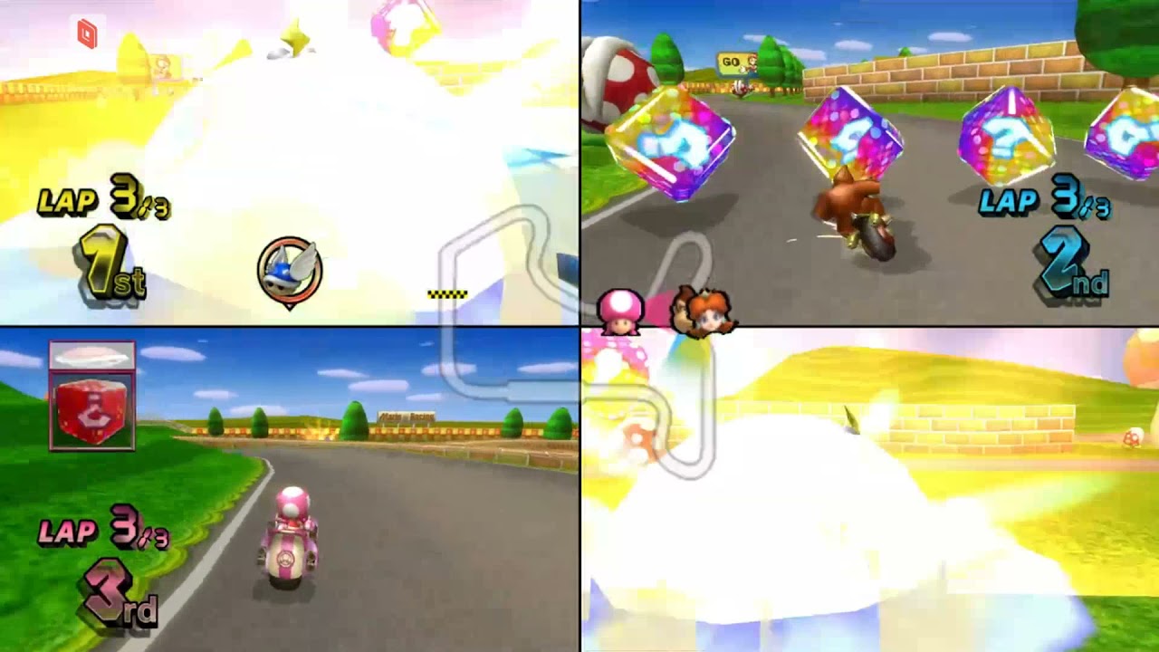 Mario Kart Wii 3 player Part 4