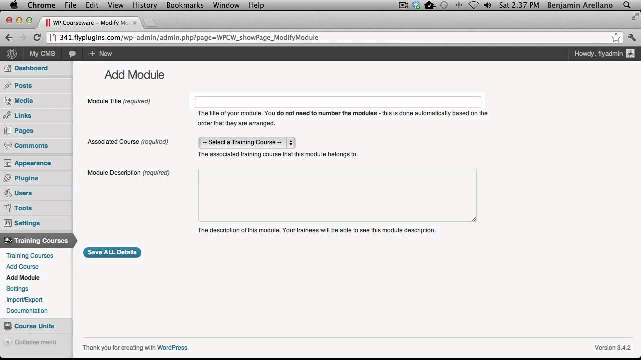 WP Courseware - How to create a new module - YouTube