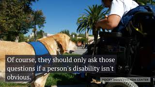 Service Animal   ADA  Question