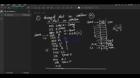 8085 PROGRAMMING 8: (Array of 8 bit numbers addition and check the number is +ve or -ve)