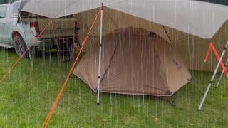 Truck CAMPING in the RAIN  MASSIVE STORM