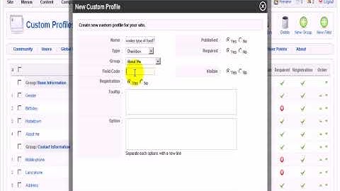 How to add a checkbox custom field to JomSocial profile
