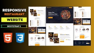 Modern Restaurant Website part 1 with HTML, CSS & Bootstrap 5 | Fully Responsive #bootstrap5