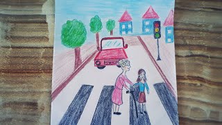 Old Womanlittle Girl Drawing Senior Citizens Week Drawing Yaşlılar Haftası Çizimi