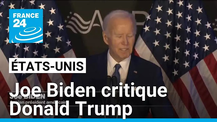 Joe Biden attaque Donald Trump dans son premier discours en tant qu'ex-président • FRANCE 24