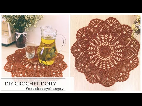 DIY crochet doily | Hướng dẫn móc khăn trải bàn trang trí nhà cửa | by changmy