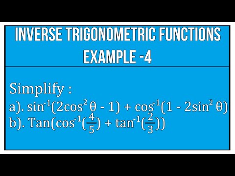 Inverse Trigonometric Functions Example - 4 / Maths Trigonometry