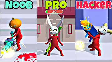 noob vs pro vs hacker in gun clash 3d gameplay