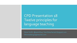 Second language teaching CPD 18 12 principles of second language learning