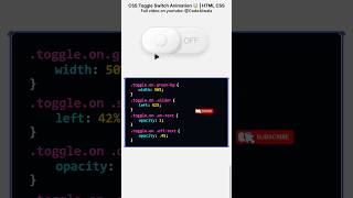 #development #coding Green Toggle Switch UI 🔥 | HTML CSS JavaScript | ON/OFF Toggle Button #java #ai