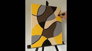 Do you like the details of this yellowthemed abstract painting? #short #abstractart  #acrylicart