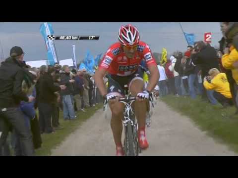 Attaque de Fabian Cancellara [Spartacus] Paris Roubaix 2010 [HD]