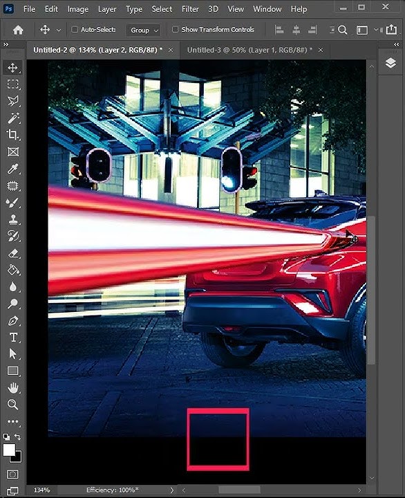 CARA TERMUDAH !!! MENAMBAHKAN EFEK LAMPU MOBIL DI  PHOTOSHOP.