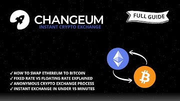 How to swap Ethereum (ETH) to Bitcoin (BTC) without verification using Changeum.io.