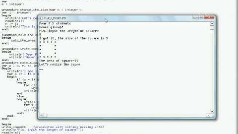 procedures & functions demo