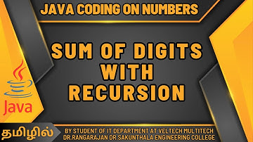 SUM OF DIGITS WITH RECURSION USING JAVA IN TAMIL