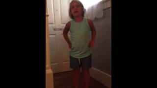Addy practicing for preschool graduation