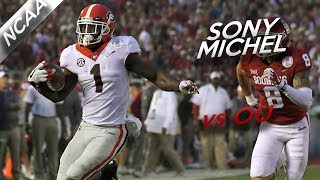 Sony Michel Rose Bowl Highlights vs Oklahoma // 15 Touches for 222 Yards, 4 TDs // 1.1.18