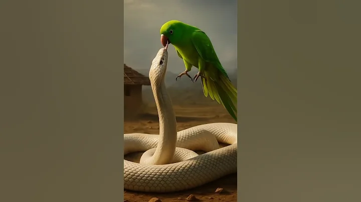 Parrot kills snake 🥺🐦🐍// #shorts #youtube  #viral #ai #parrot #snake #hen