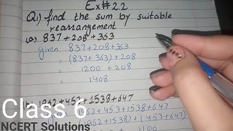Find the Sum by Suitable Rearrangement, find the sum by suitable rearrangement class 6 exercise 2.2