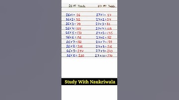 26 aur 27 ka table | 26 ka table remember tricks | 27 ka table remember tricks | 26, 27 ka pahara