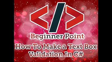 How To Validate Textbox In C#