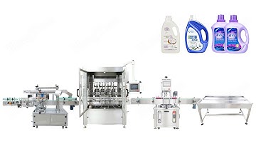 Labeling Filling Capping Machine Packing Table Line for 1-5L Detergent Barrel