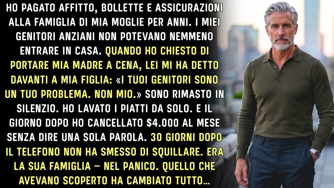 Mia moglie ha detto: "I tuoi genitori sono un tuo problema, Henry. Non mio." L'ho sentita mentre spegneva il telefono, come se stesse liquidando una pratica. Poi ho scoperto il resto: il telefono...