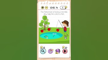 The fisherman is having a terrible day. help him catch a fish Brain Test Level 74