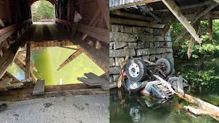Work to repair historic Maine bridge damaged by overweight truck underway